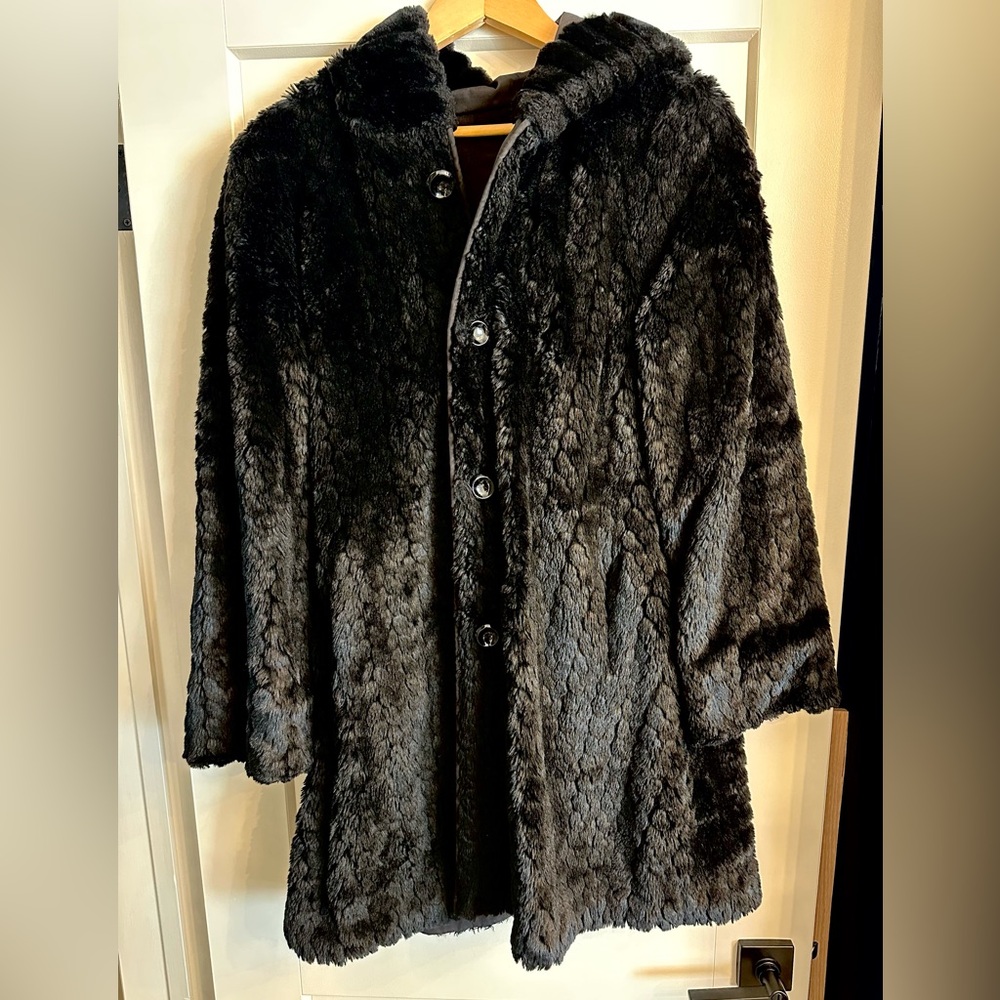 Oversized Faux Fur Black Coat